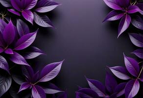 sfondo in profondità nero viola pianta. ai generativo foto
