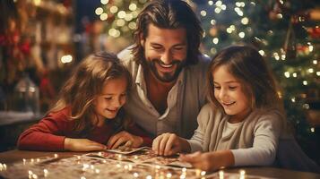 festivo Natale decorazione idee per un' allegro vacanza stagione. ai generato. foto