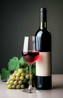ai generato bottiglia di rosso vino, elite delizioso vino, isolato sfondo - ai generato Immagine foto