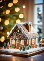 foto di il Natale pan di zenzero Casa biscotti ai generato
