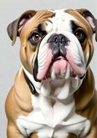 inglese bulldog isolato su un' bianca sfondo. ai generato foto