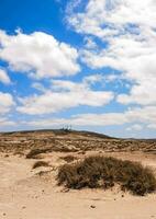 un' deserto la zona con un' piccolo collina e un' blu cielo foto