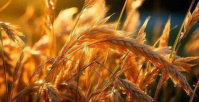 ai generato grande d'oro Grano campo vicino su, agricoltura concetto - ai generato Immagine foto