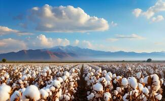 un' bellissimo cotone campo con soffice bianca palle. foto