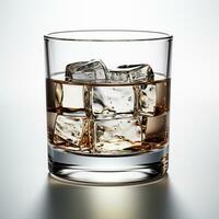 ai generato Vodka nel un' bicchiere con ghiaccio - ai generato Immagine foto