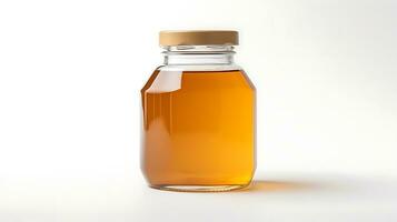 ai generato miele vaso su bianca sfondo foto