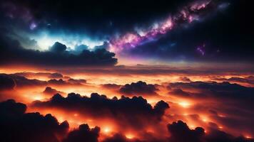colorato spazio galassia nube nebulosa. stary notte cosmo. universo scienza astronomo. ai generato foto