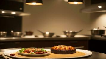 buongustaio piatto essere preparato nel un' alto fine ristorante cucina. ai generato foto