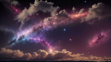 colorato spazio galassia nube nebulosa. stary notte cosmo. universo scienza astronomo. ai generato foto