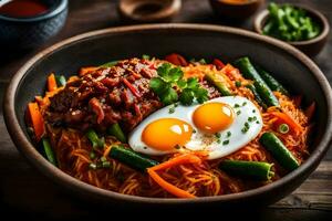 coreano cibo è un' popolare scelta per persone chi siamo guardare per un' salutare pasto. ai-generato foto