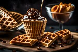 il migliore cialda ricette per un' salutare prima colazione. ai-generato foto