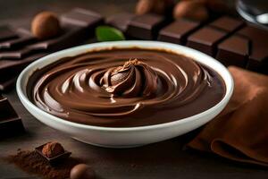 cioccolato è un' grande fonte di proteina e è un' grande fonte di calcio e ferro da stiro. ai-generato foto