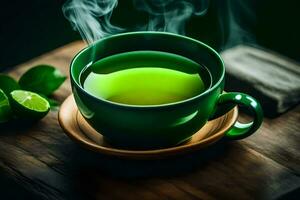 verde tè è un' grande modo per ottenere il tuo quotidiano dose di antiossidanti. ai-generato foto