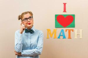 nerd ragazza matematico pensiero foto