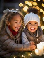 festivo Natale decorazione idee per un' allegro vacanza stagione. ai generato. foto