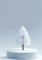 inverno albero isolato su un' bianca sfondo. ai generato foto