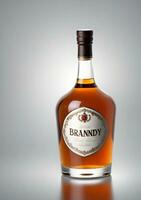 bottiglia di Brandy isolato su un' bianca sfondo. ai generato foto