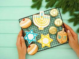 festeggiare hanukkah. il concetto di il hanukkah vacanza. foto