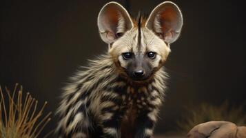 ai generato aardwolf natura animale sfondo sfondo foto