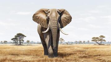 ai generato africano elefante foto