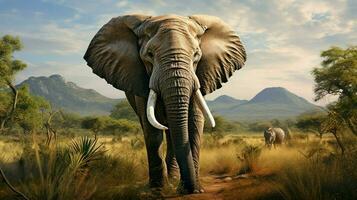 ai generato africano elefante foto