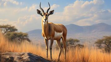 ai generato antilope Immagine di un' gazzella nel il selvaggio foto