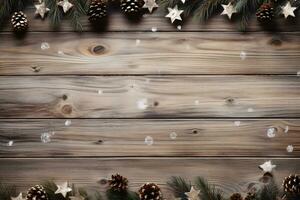 un' bianca di legno scrivania viene visualizzato un' festivo sfondo. foto