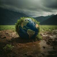 ai generato clima modificare terra nel Pericolo terra Immagine foto