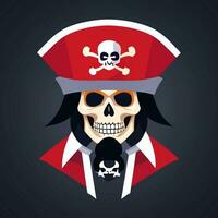ai generato pirata icona avatar gamer clip arte etichetta decorazione semplice sfondo foto