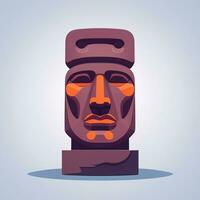 ai generato moai statua pietra testa avatar gamer clip arte etichetta decorazione semplice sfondo culturale foto