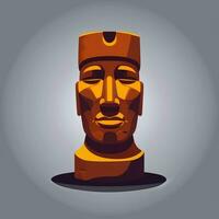 ai generato moai statua pietra testa avatar gamer clip arte etichetta decorazione semplice sfondo culturale foto