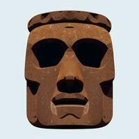 ai generato moai statua pietra testa avatar gamer clip arte etichetta decorazione semplice sfondo culturale foto
