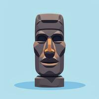 ai generato moai statua pietra testa avatar gamer clip arte etichetta decorazione semplice sfondo culturale foto