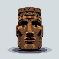 ai generato moai statua pietra testa avatar gamer clip arte etichetta decorazione semplice sfondo culturale foto