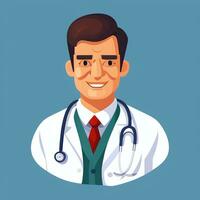 ai generato medico medico avatar icona clip arte etichetta decorazione semplice sfondo foto
