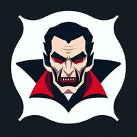 ai generato dracula vampiro avatar gamer icona clip arte etichetta decorazione semplice sfondo foto