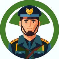 ai generato soldato avatar potrait icona clip arte etichetta decorazione semplice sfondo foto