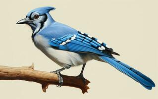 ai generativo blu ghiandaia naturale uccello fotografia foto