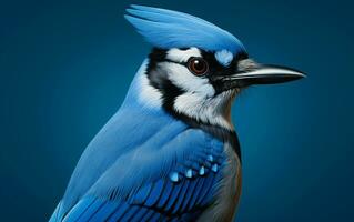 ai generativo blu ghiandaia naturale uccello fotografia foto