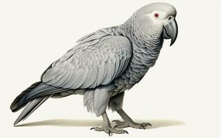 ai generato africano grigio pappagallo foto