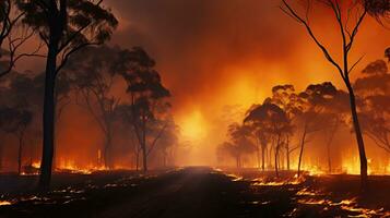 incontrollato foresta incendi. generativo ai foto