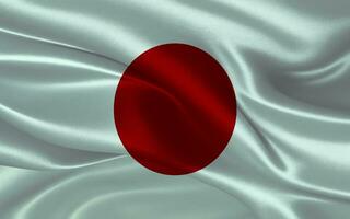 3d agitando realistico seta nazionale bandiera di Giappone. contento nazionale giorno Giappone bandiera sfondo. vicino su foto