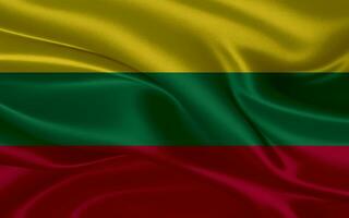 3d agitando realistico seta nazionale bandiera di Lituania. contento nazionale giorno Lituania bandiera sfondo. vicino su foto