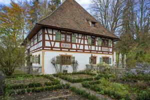 Questo foto Spettacoli meraviglia graticcio case nel un' agricoltori villaggio nel Germania