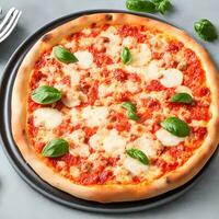 ai generato appena italiano Pizza con Mozzarella formaggio fetta generativo ai foto