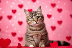 ai generato. san valentino giorno a tema gatto ritratto foto