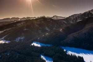 aereo inverno tatra montagna paesaggio di zakopane foto