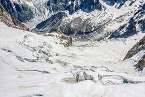 mer de glace mare di ghiaccio è un' ghiacciaio collocato su il mont blanc massiccio, nel il Alpi Francia. foto