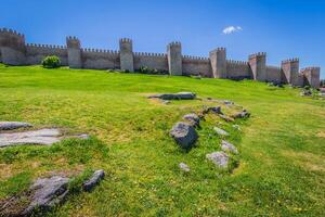 panoramico medievale città muri di avila, Spagna, unesco elenco foto