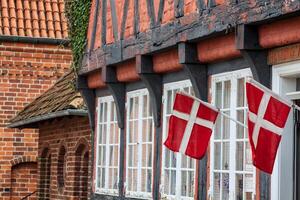 metà timbered tradizionale Casa nel ribe Danimarca foto